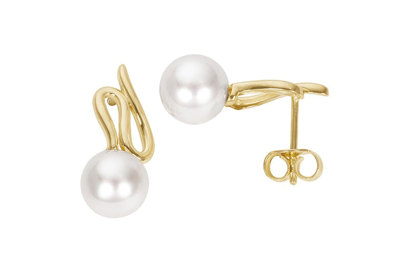 9ct Yellow Gold Fancy Freshwater Pearl Drop Earrings