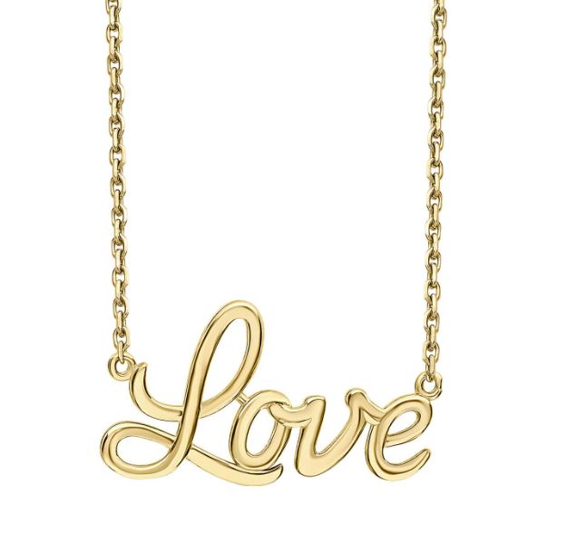 9ct Yellow Gold Love Necklace