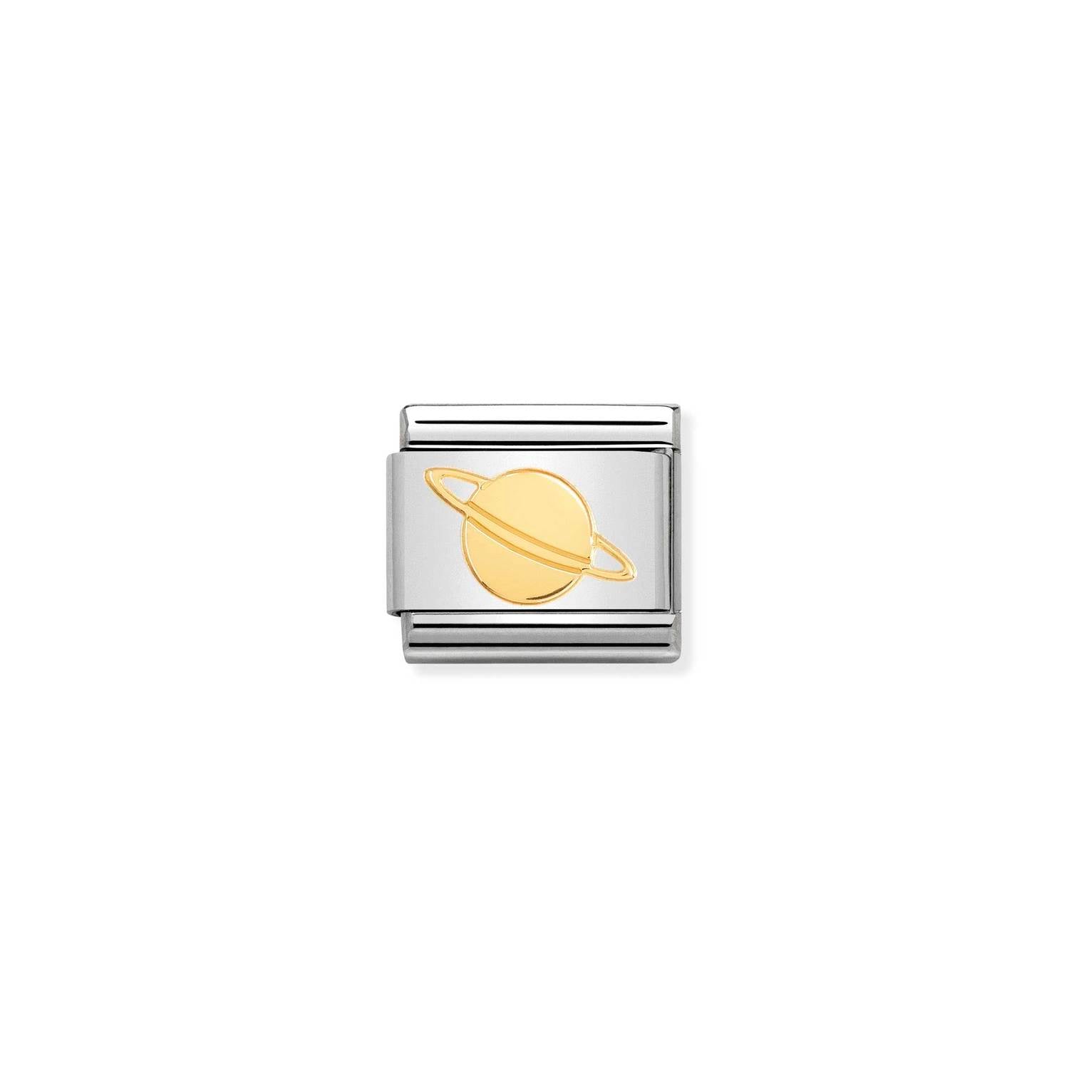 Nomination Composable Classic 'Symbols' Planet Charm in Stainless Steel and Yellow Gold