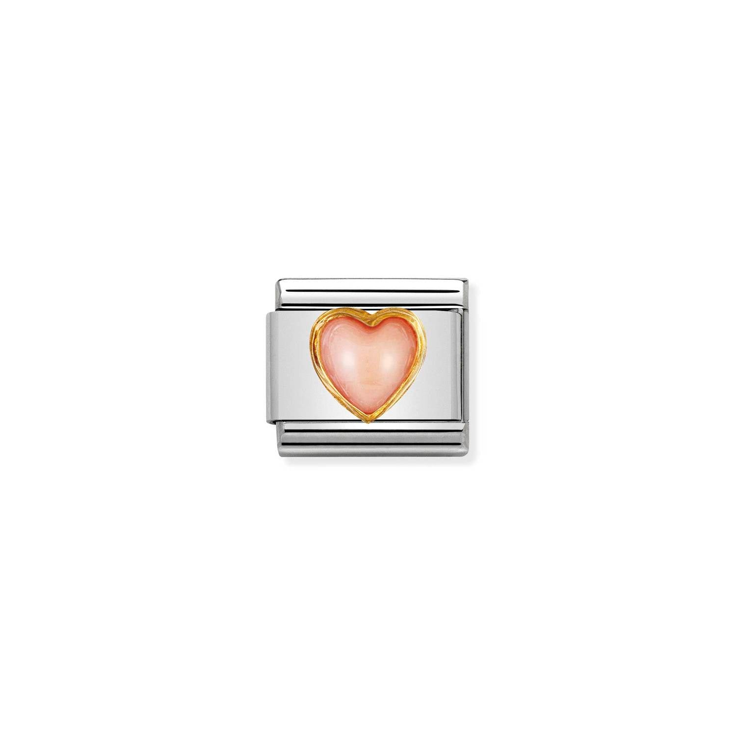 Nomination Composable Classic Pink Coral Heart Stone Charm