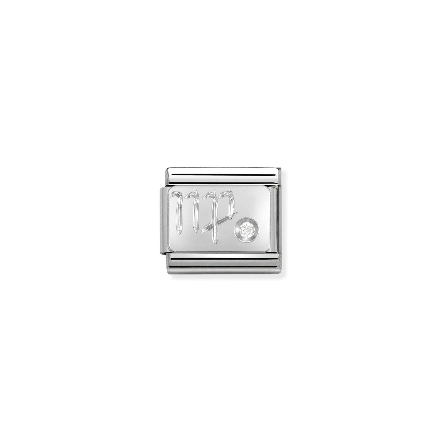 Nomination Composable Classic Virgo Zodiac Charm - Stainless Steel & Sterling Silver with Cubic Zirconia