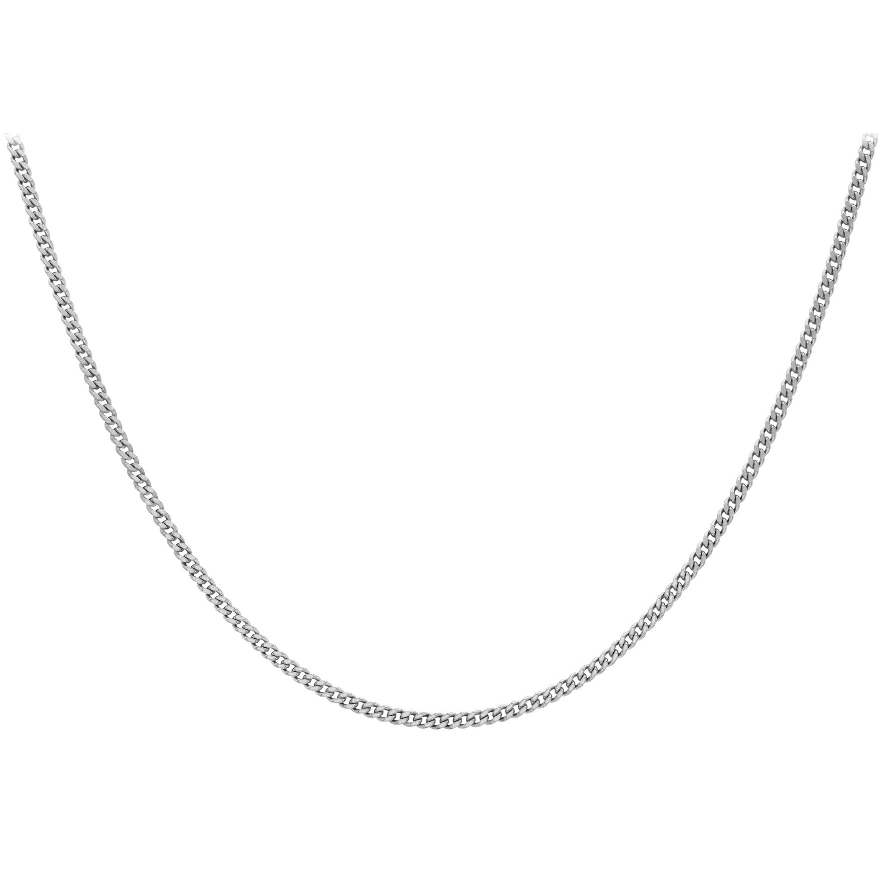 9ct White Gold Diamond Cut Curb Chain
