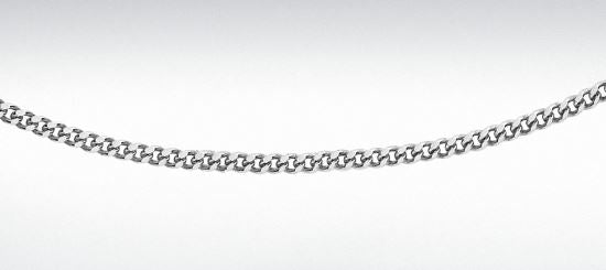 9ct White Gold Diamond Cut Curb Chain