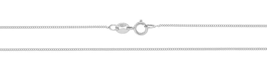 18 Inch 9ct White Gold Close Curb Chain Necklace