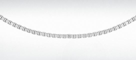 Lustrous 9ct White Gold Adjustable Box Chain