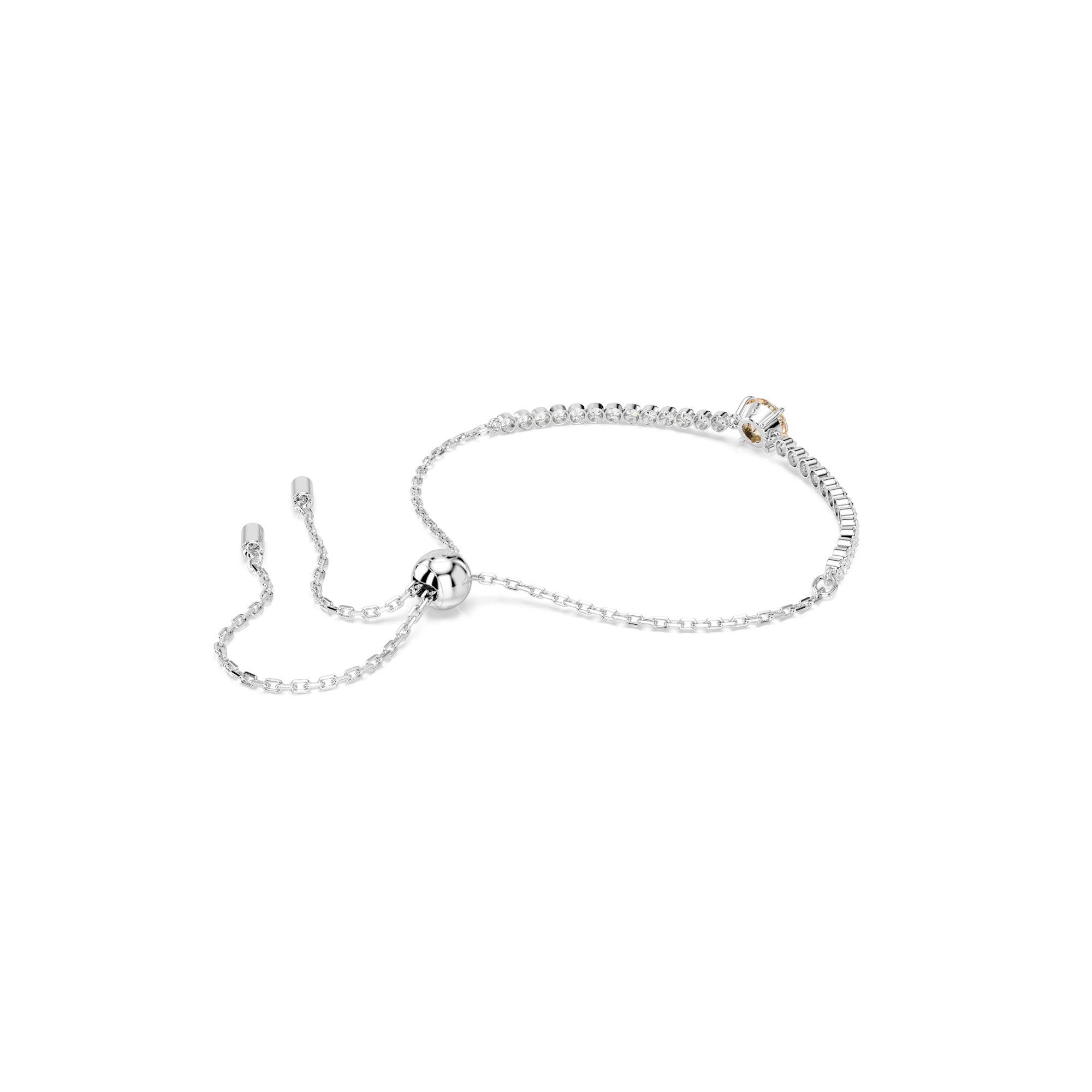 Swarovski Matrix Tennis Bracelet - Rhodium Plated - White And Champagne Crystals