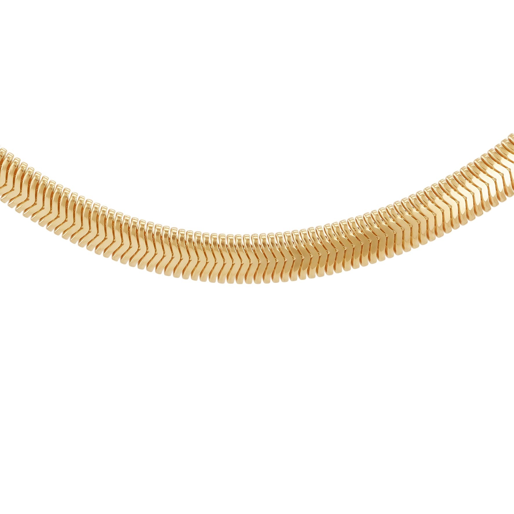 Lustrous 9ct Yellow Gold Flat Snake Chain Necklace