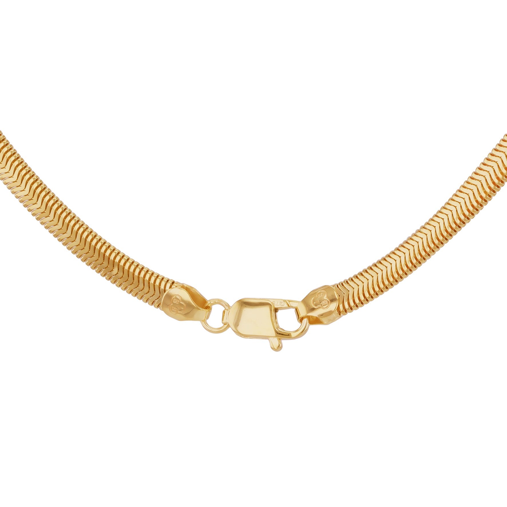 Lustrous 9ct Yellow Gold Flat Snake Chain Necklace