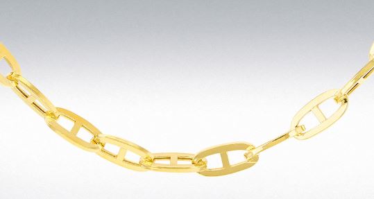 9ct Yellow Gold Medium Square Rambo Chain Necklace