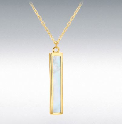 9ct Yellow Gold Mother Of Pearl Bar Necklet