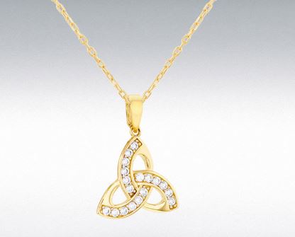 9Y CZ Trinity Knot Pndt 16-17.5'