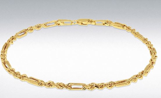 9ct Yellow Gold Medium Square Rambo Bracelet