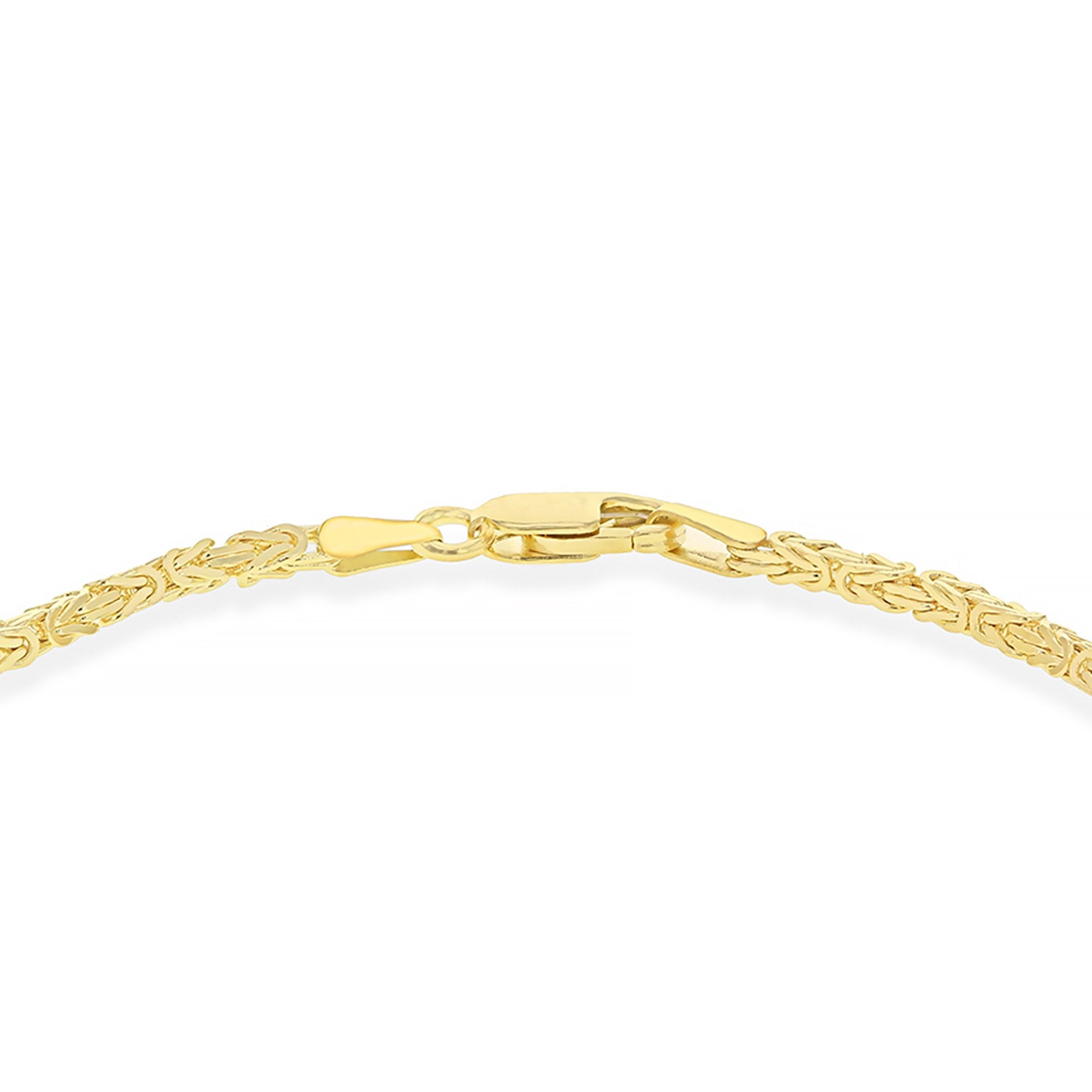 9ct Yellow Gold Mini Square Byzantine Chain Bracelet 7.5'