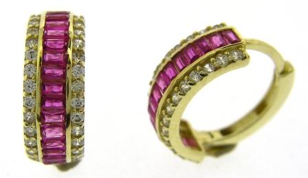 9ct Yellow Gold Diamond Swirl Hoop Earrings