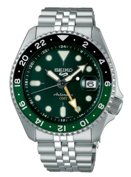 Seiko 5 Sports SKX GMT 42.5mm Green Dial Automatic Mens Watch