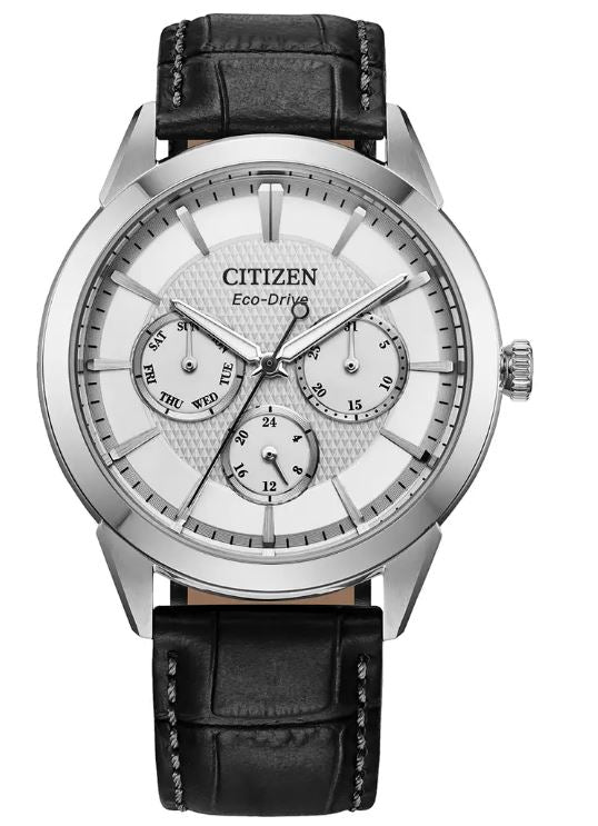 Citizen Rolan - Silver Dial, Steel Case, Black Leather Strap, 40mm
