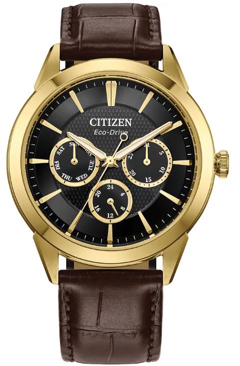 Citizen Mens Eco-Drive Rolan Leather Strap Watch