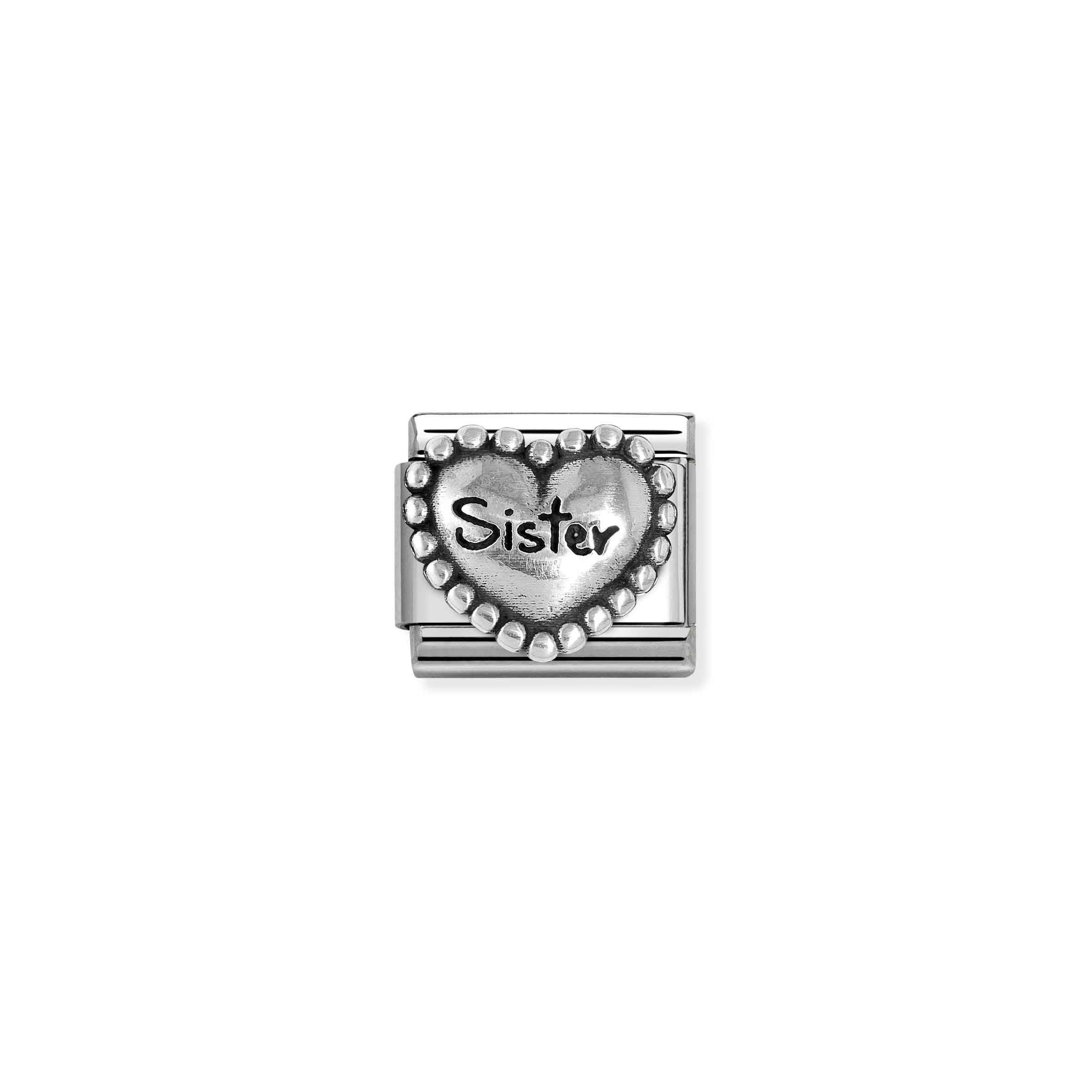 Nomination Composable Classic Oxidised Sister Heart Charm