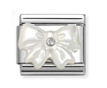 White Mother of Pearl Bow - SS