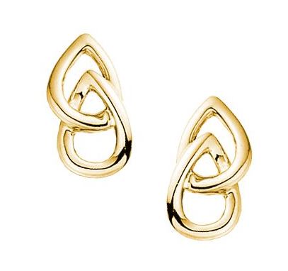 9ct Yellow Gold Flat Teardrop Stud Earrings