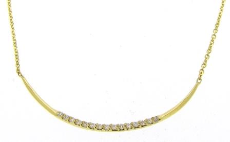 9ct Yellow Gold Cubic Zirconia Crescent Necklace