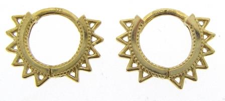 9ct Yellow Gold Diamond Double Snake Huggie Earrings