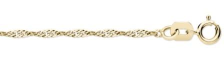 16 inches 9ct Yellow Gold Singapore Link Chain Pendant