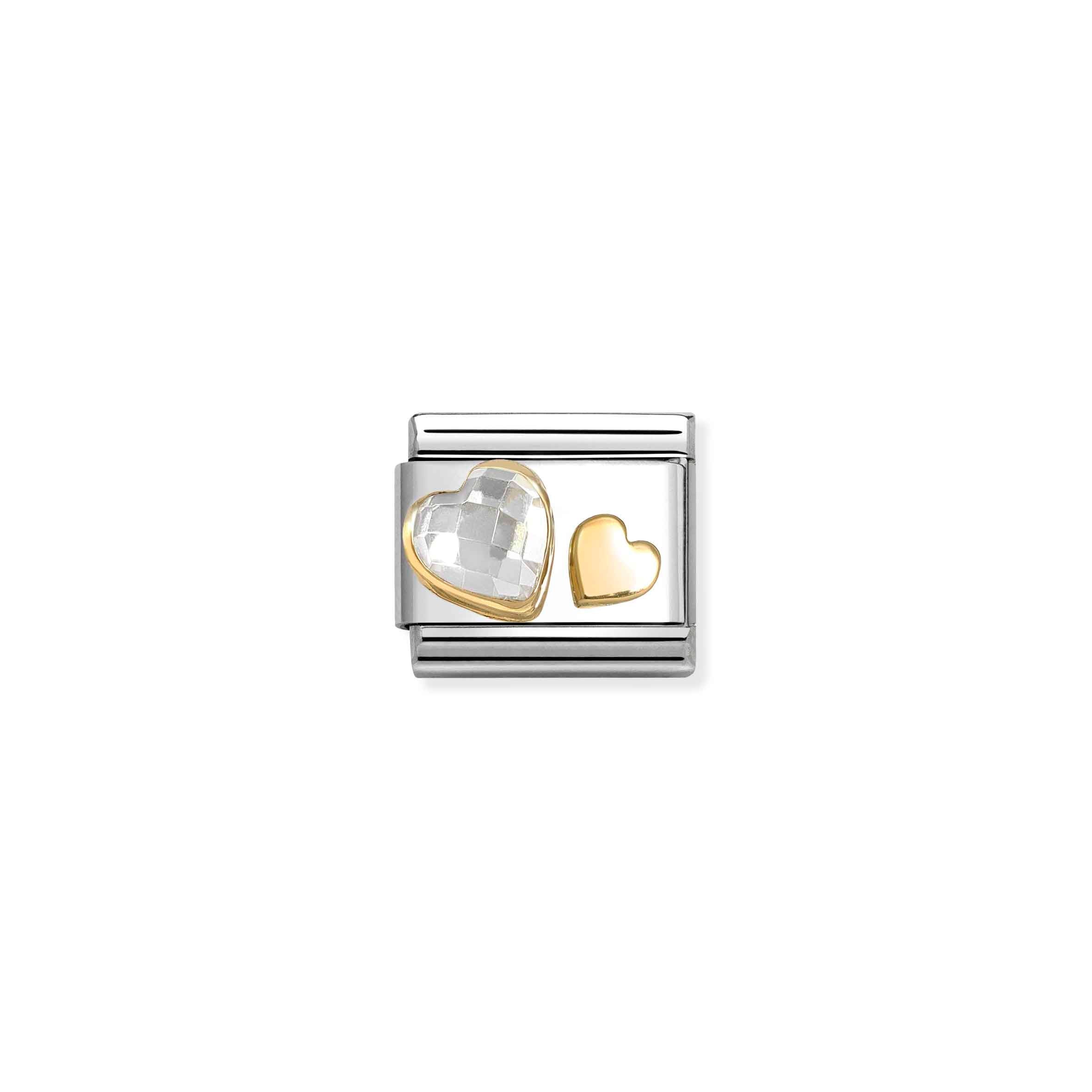 Nomination Composable Classic White Heart Faceted CZ Link