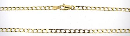 Vintage 9ct Yellow Gold Square Link Chain 23.5'