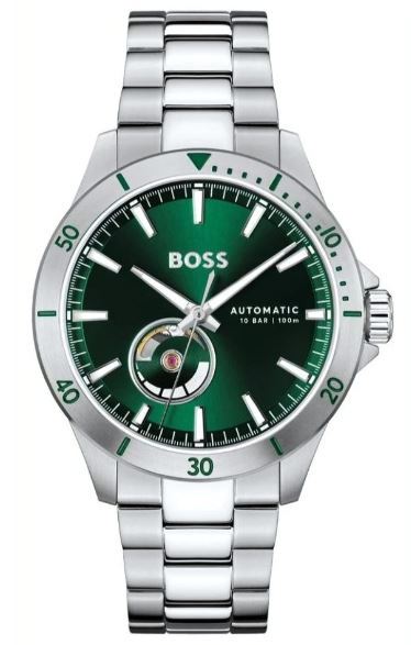Hugo Boss Troper 42mm Green Dial Automatic Mens Watch