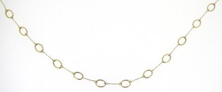 9ct Yellow Gold Adjustable Open Oval Link Necklace