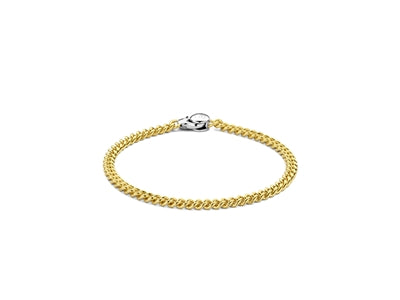 Ti Sento Curb Link Bracelet - Silver & Gold, 7"