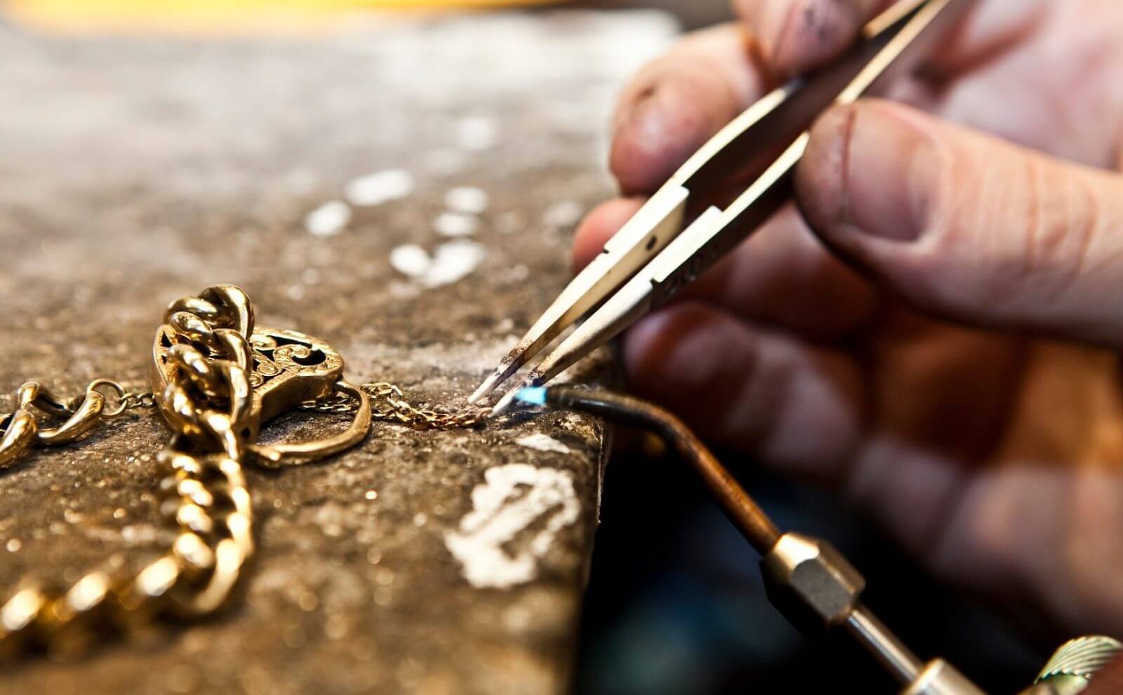 making jewellery with blowtorch