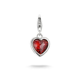 Thomas Sabo Silver Heart Charm (Red Stone)