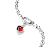 Thomas Sabo Silver Heart Charm (Red Stone)