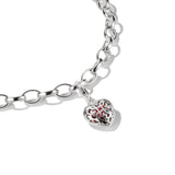 Thomas Sabo Silver Heart Charm (Red Stone)