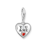 Thomas Sabo Blackened Silver You & Me Heart Charm