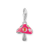 Thomas Sabo Blackened Silver Pink Mushroom Charm
