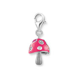 Thomas Sabo Blackened Silver Pink Mushroom Charm