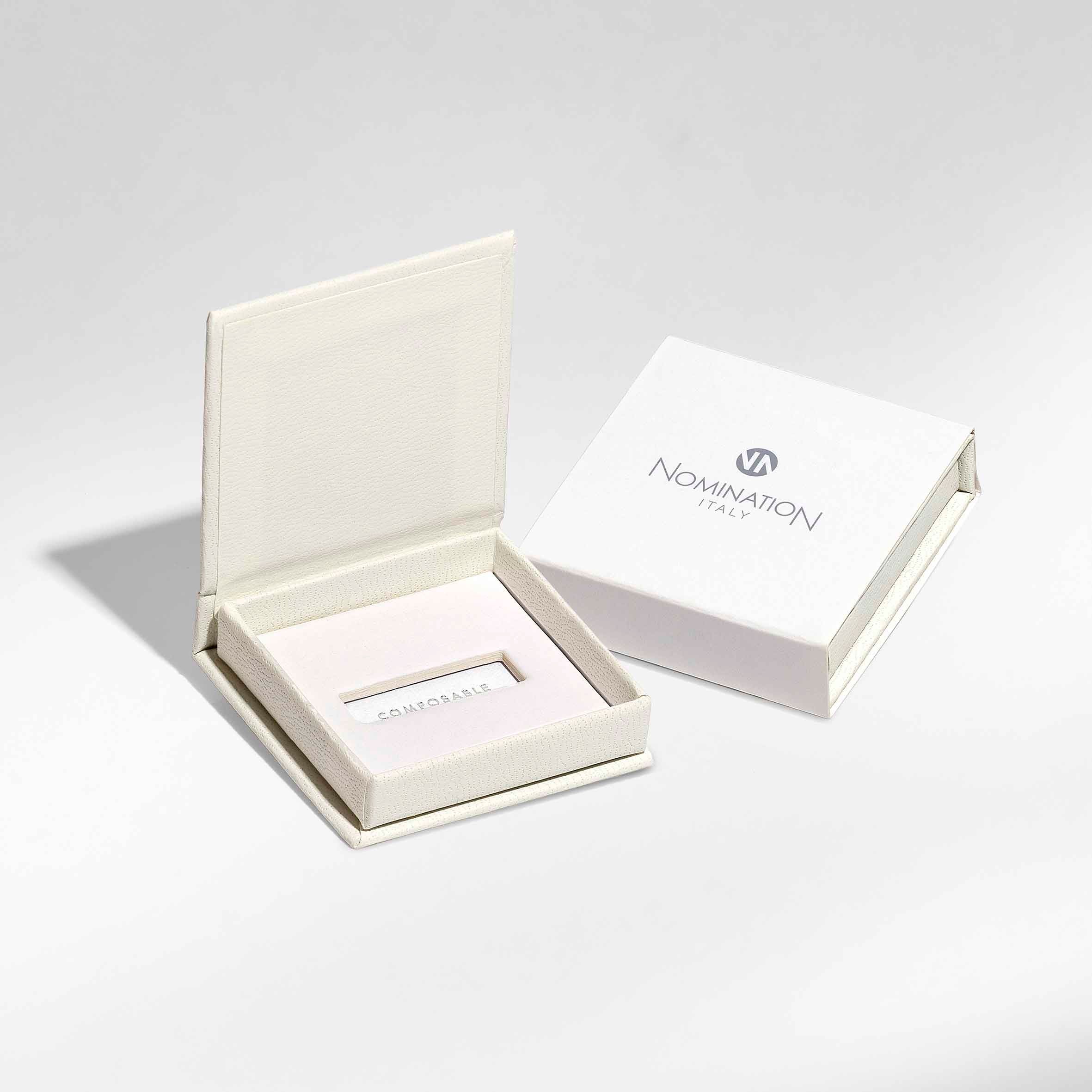 Nomination Composable Classic Letter J Charm - Stainless Steel & Rose Gold with Cubic Zirconia