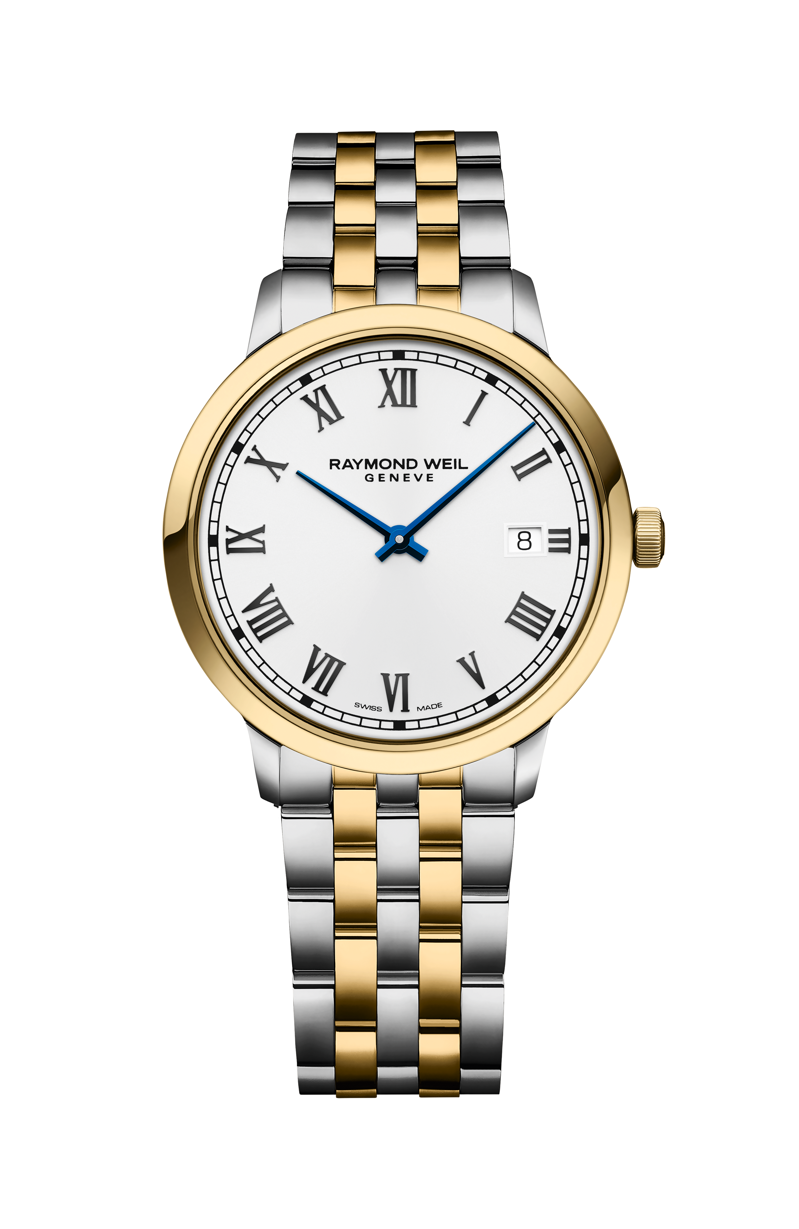 Toccata Quartz 39 mm Mens Watch Two Tone White Dial