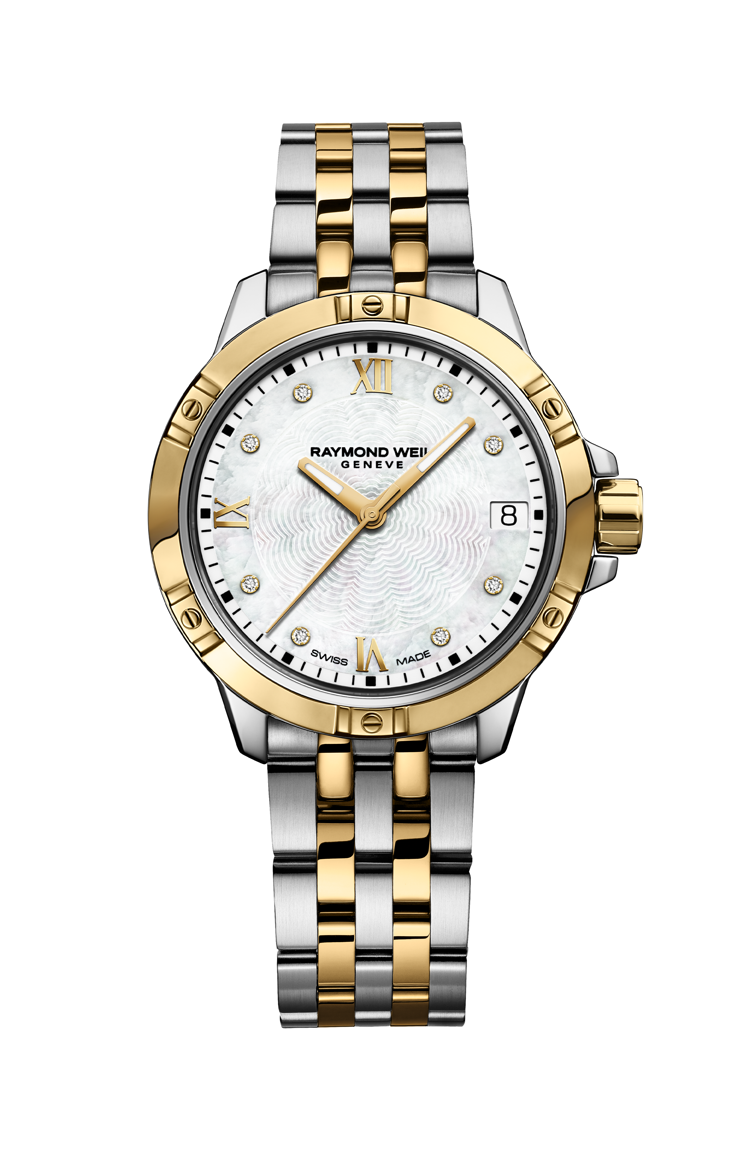 Tango Quartz 30 mm Ladies Watch Two Tone Mother of Pearl Diamond Dial
