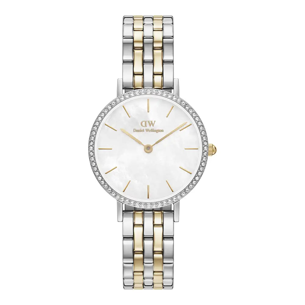 Daniel Wellington Gold and Silver Petite 5-Link Bezel 28mm watch