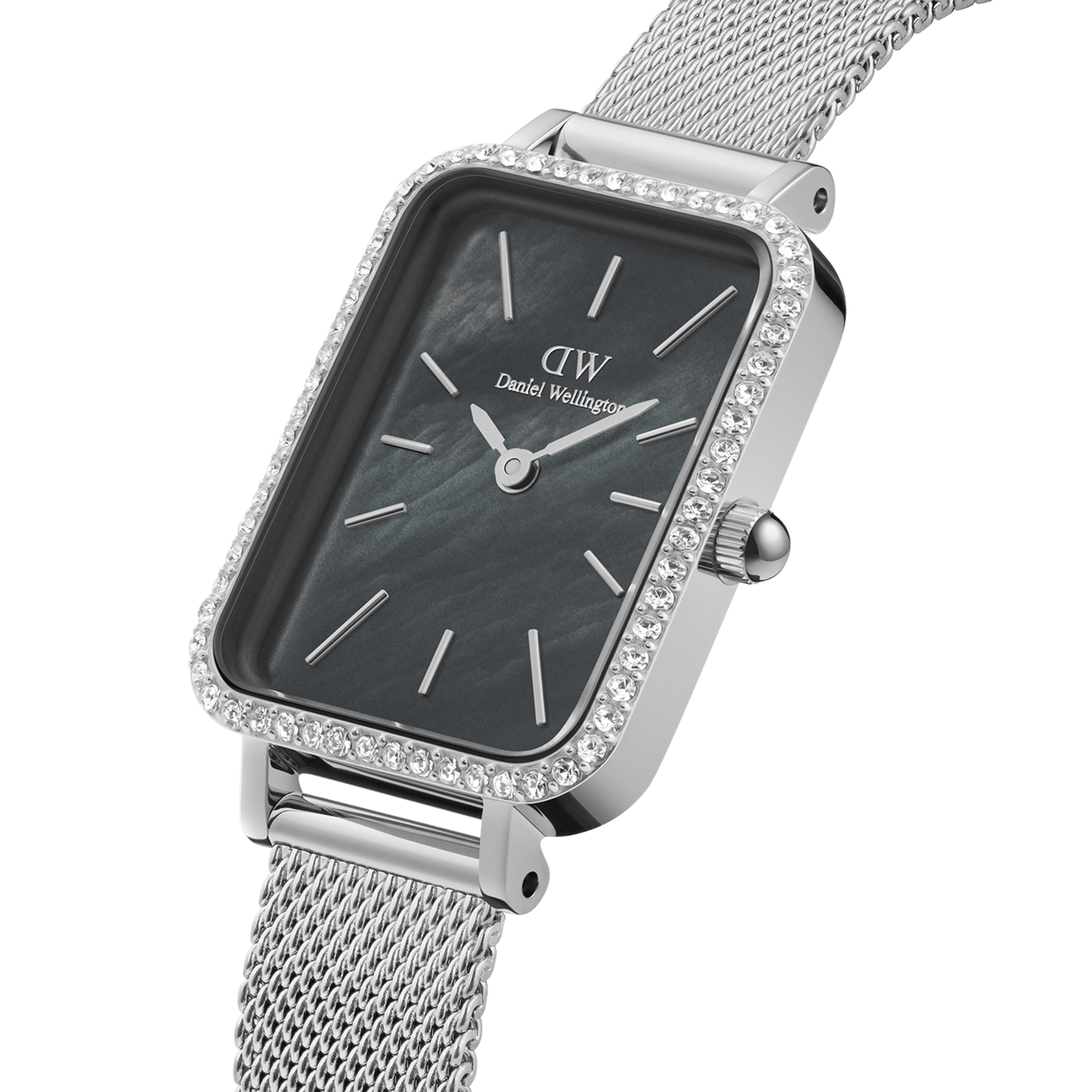 Daniel Wellington Quadro Lumine Silver Black MOP Watch