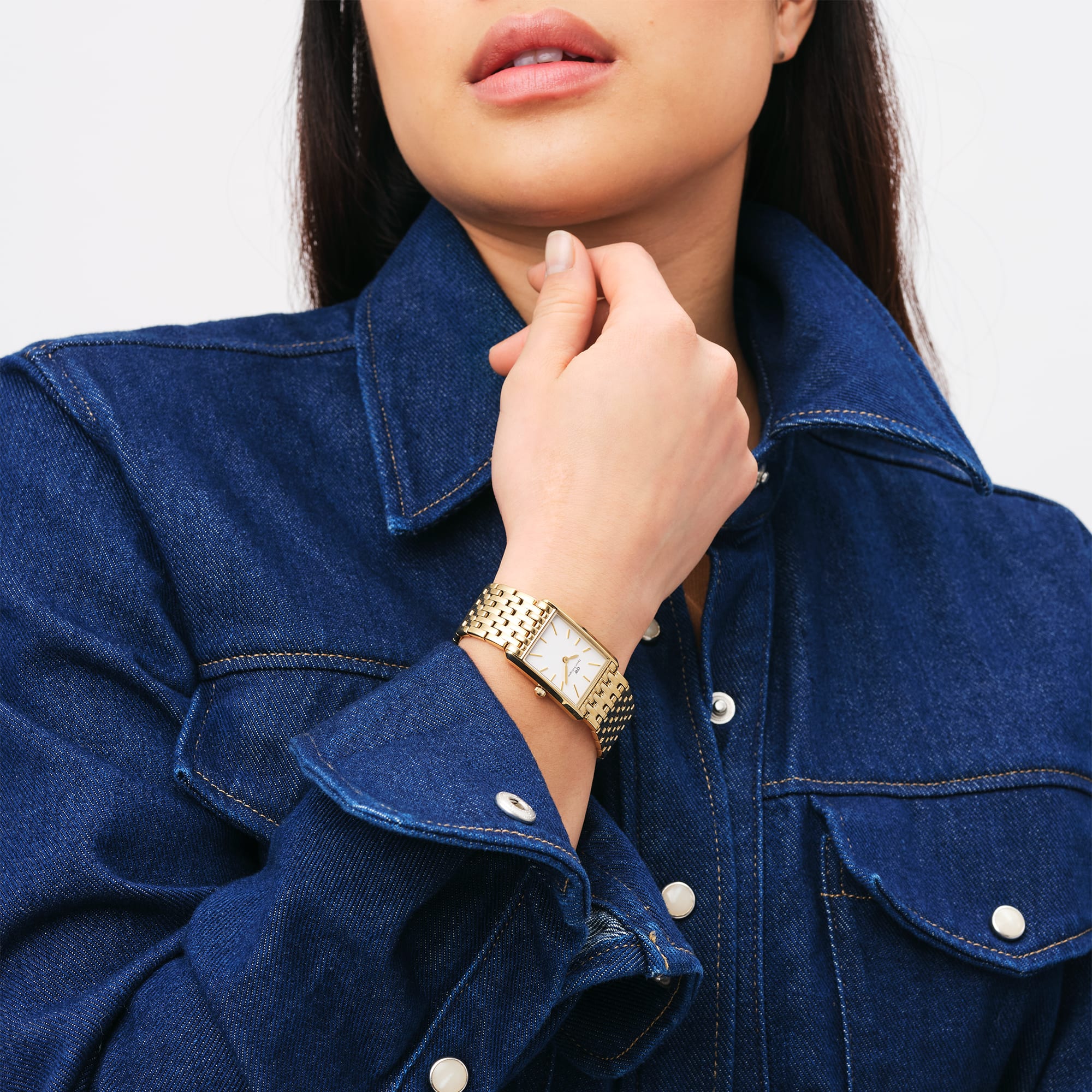 Daniel Wellington Bound 9-Link Gold Rectangular Watch