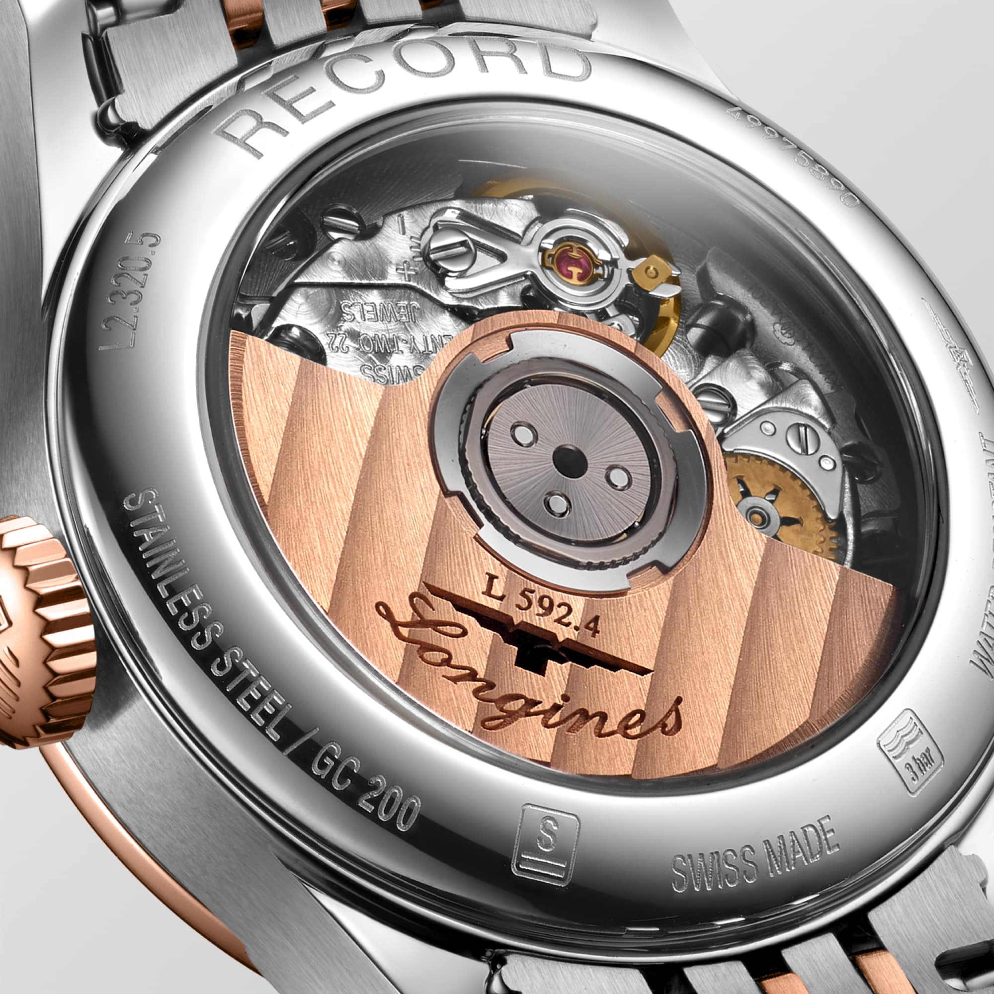 Longines Record Ladies Rose Gold & Mother-of-Pearl Watch