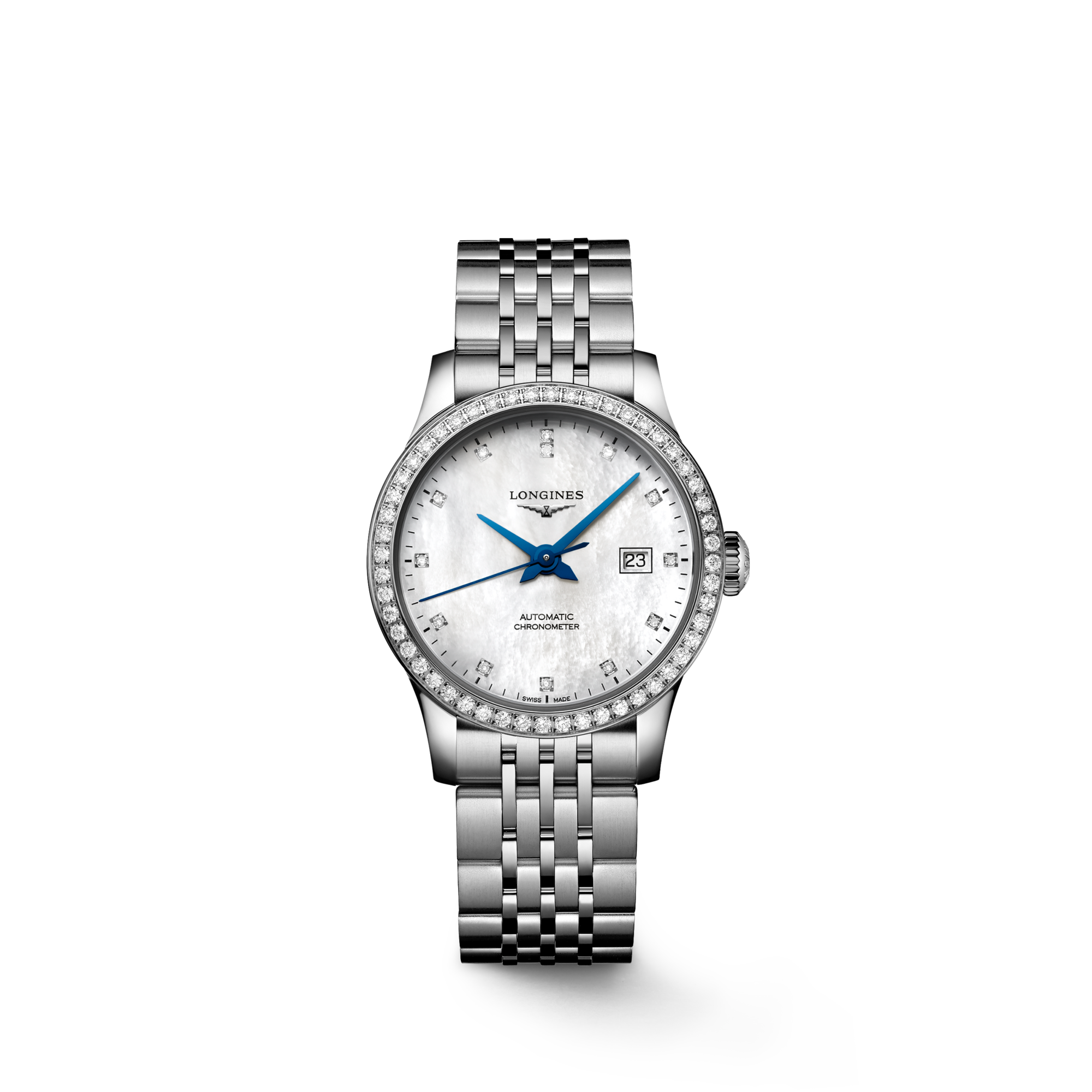 Longines Record Ladies 30mm Mother-of-Pearl Watch