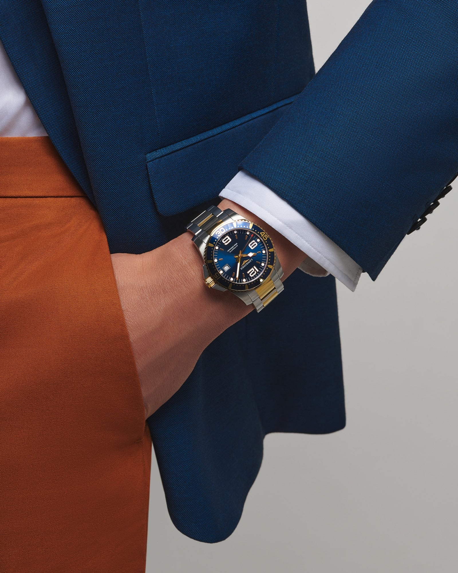 Longines HydroConquest Blue and Yellow Gold PVD 41mm