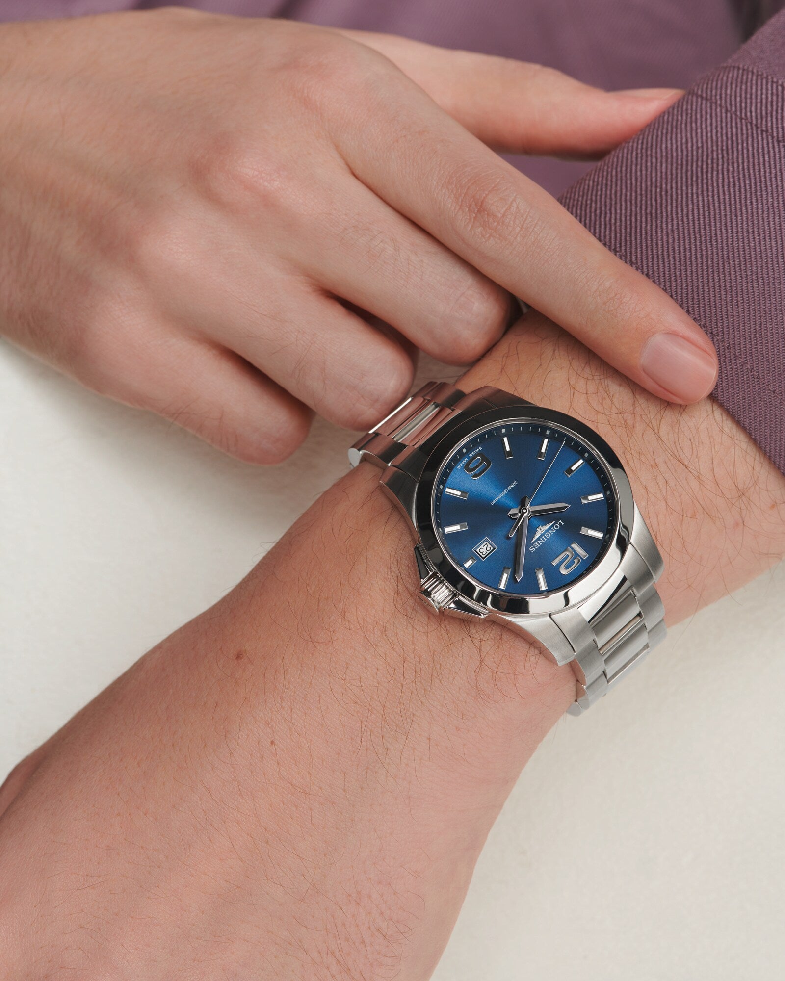 Longines Conquest 41mm Sunray Blue Quartz Watch