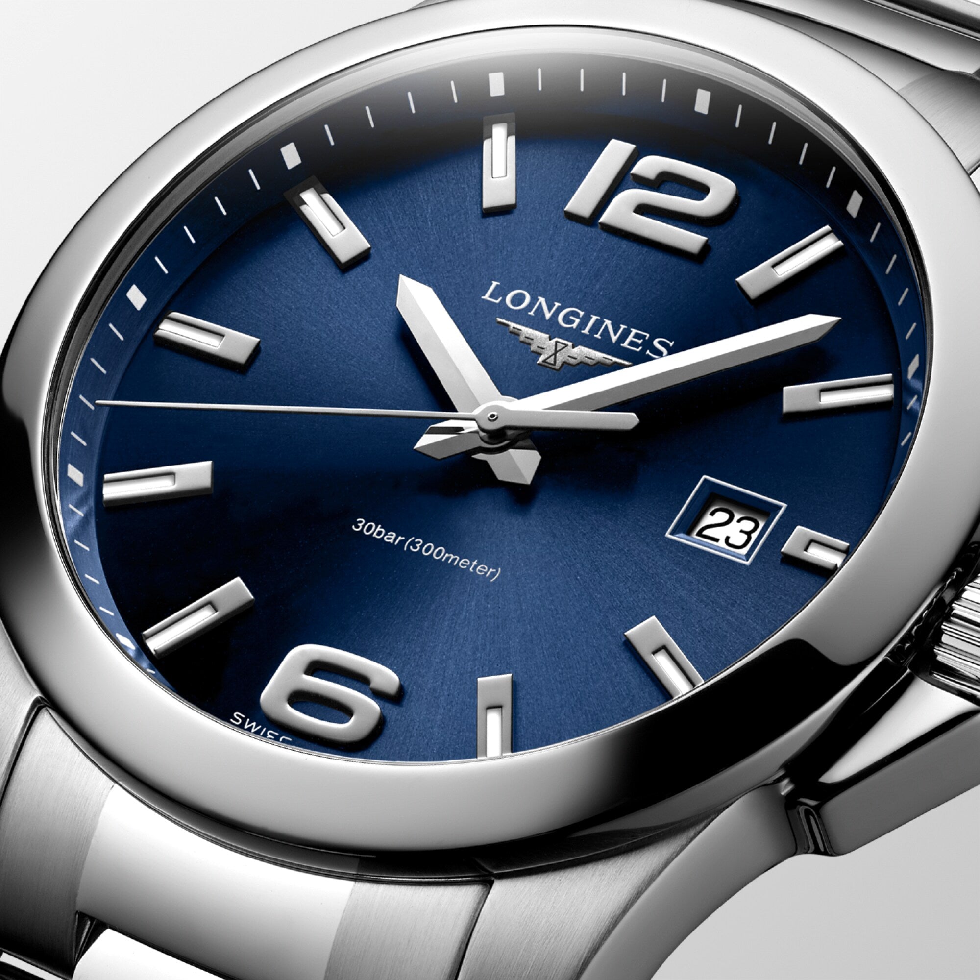 Longines Conquest 41mm Sunray Blue Quartz Watch